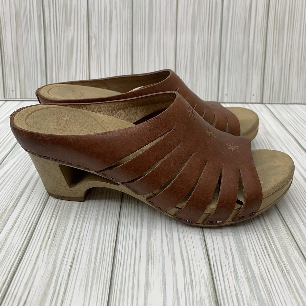 Dansko Brown Leather Clog Sandals